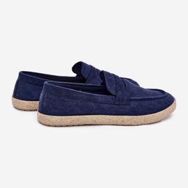 Mäns loafers med Braid Navy Blue blå 2
