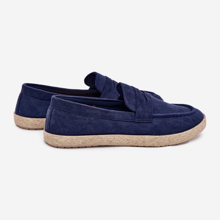 Mäns loafers med Braid Navy Blue blå 2