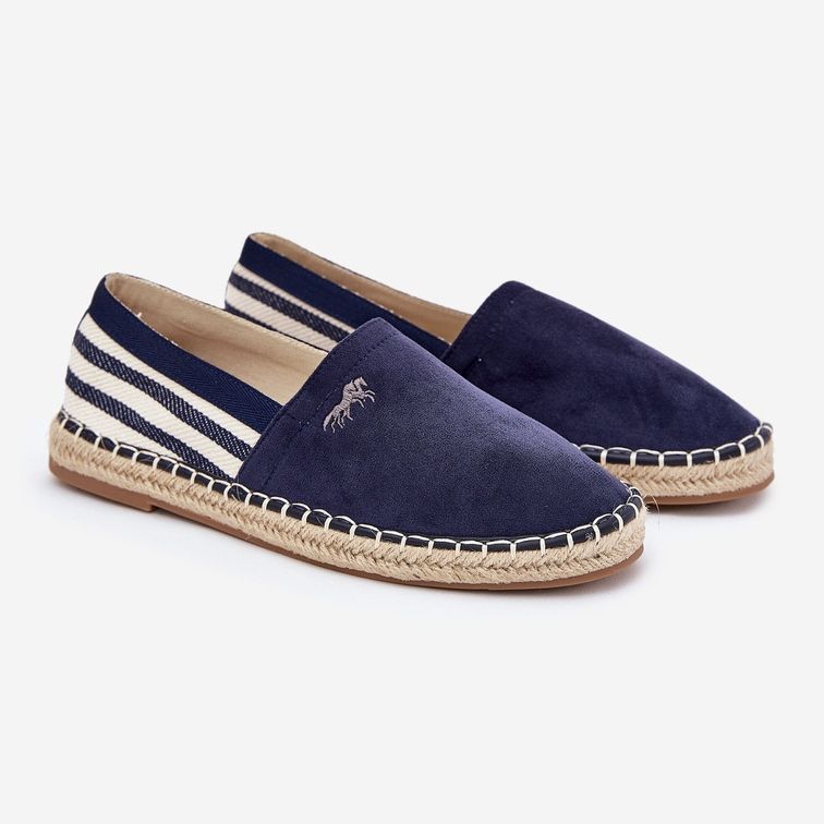 Mäns Eco -Suede Espadrilles Navy Blue blå 1