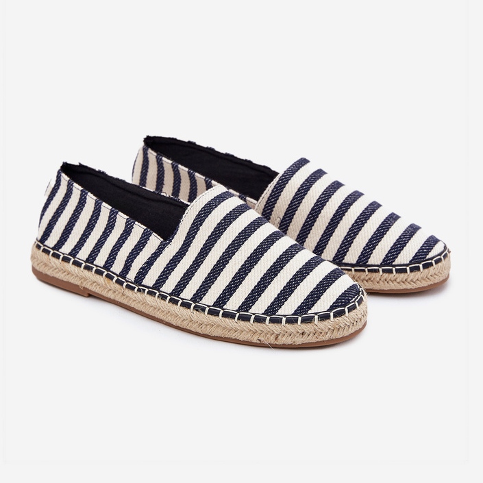 Mäns espadrilles med marinblå randig 1