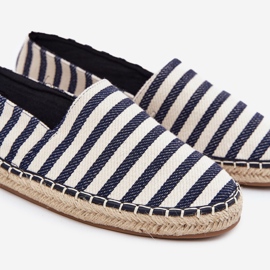 Mäns espadrilles med marinblå randig 2