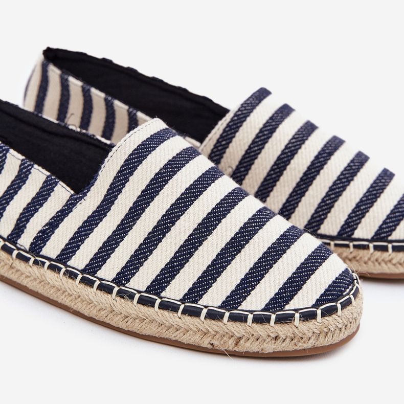 Mäns espadrilles med marinblå randig 2