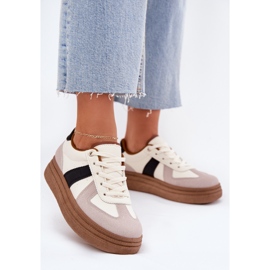 Platformsneakers dam, beige 2