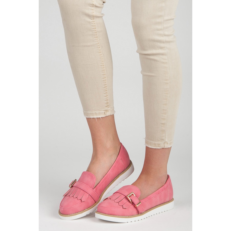 Vices Mockasiner Med Ett Dekorativt Spänne rosa 1