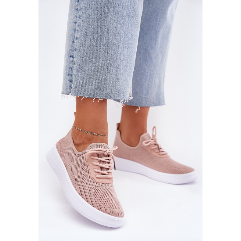 Material Slocked Sports Shoes på kvinnors rosa plattform 2