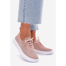 Material Slocked Sports Shoes på kvinnors rosa plattform 1