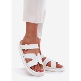 Kvinnors gummi tofflor med ett vitt bälte 1