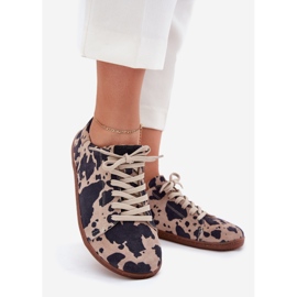 Kvinnors mocka sneakers i Zazoo N1120 Brown-Beige brun 1