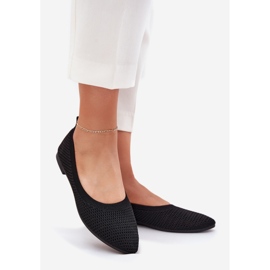 Kvinnors mesh material ballerinas svart 1