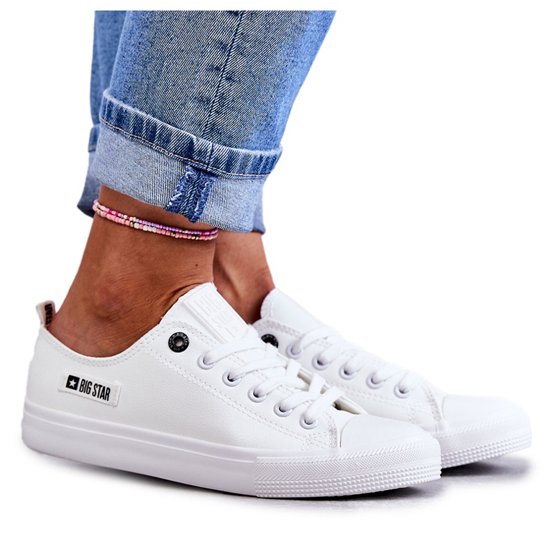 Låg läder Sneakers för kvinnor Big Star KK274010 Vit 6
