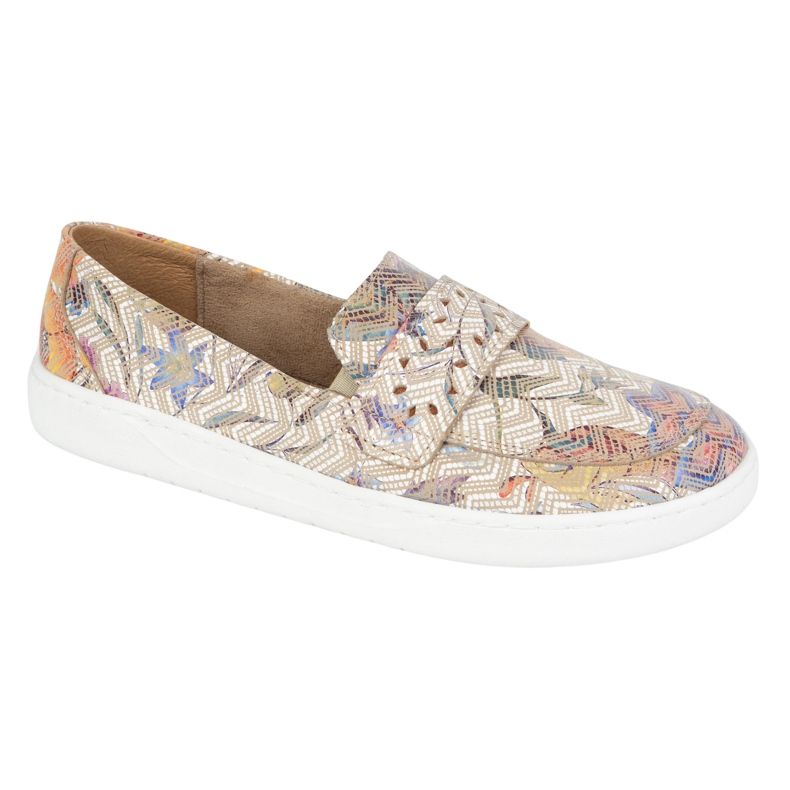 Olivier Kvinnors barfota inga loafers med en bred polsk beige blommor 1
