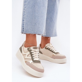 Kvinnors sneakers på plattformens leopard beige 2