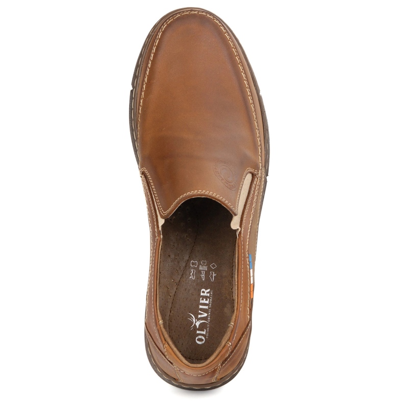 Olivier Slip-On 283GT Camel Brown Leather Moccasins Brown Brown brun 4