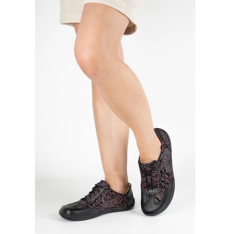 Olivier Barfota läderskor thalia minimalistiska skor lila tryckskor violett 2