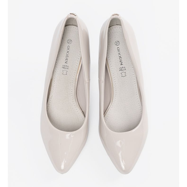 Goodin Ljusgrå lackerade kvinnors höga klackar 2