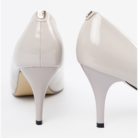 Goodin Ljusgrå lackerade kvinnors höga klackar 1