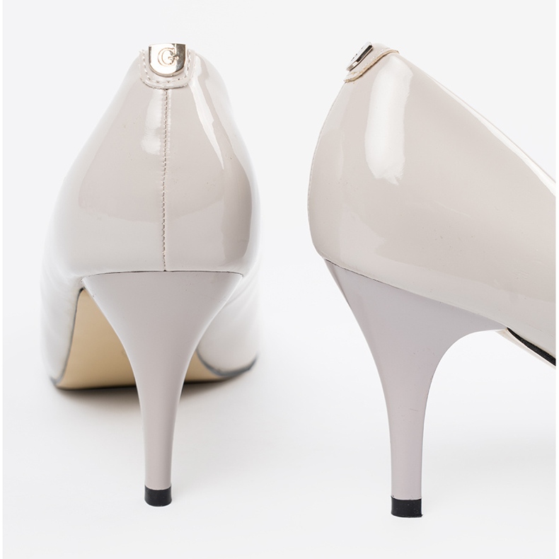 Goodin Ljusgrå lackerade kvinnors höga klackar 1