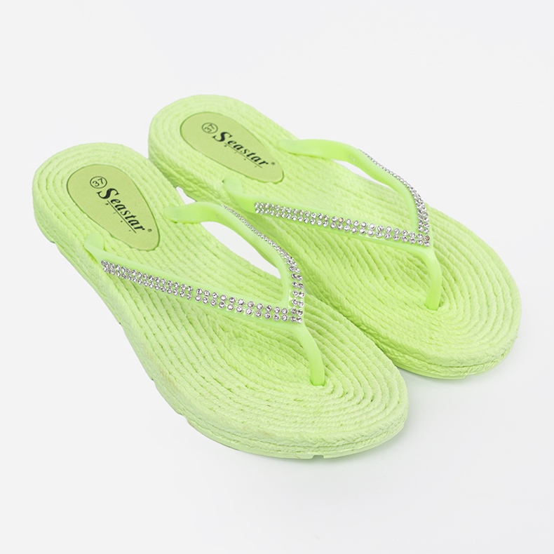 Seastar Gröna flip -flops med zirkoner 1