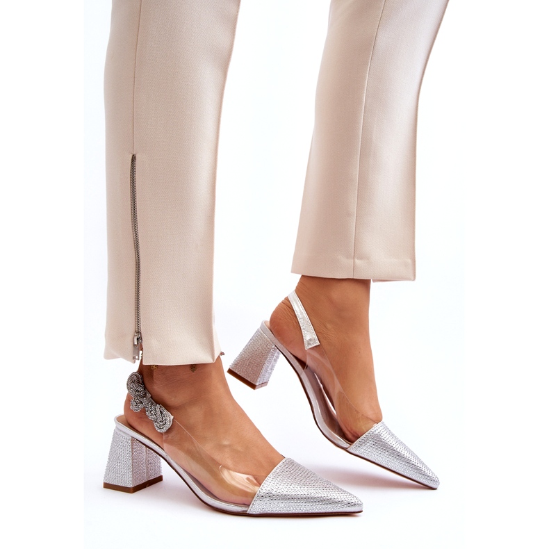 S. BARSKI Eleganta kvinnorpumpar i MR91292-1 Silver med zirkoner silver- 4