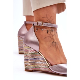 Lädersandaler för Laura Messi 2603/783 Taupe beige 3