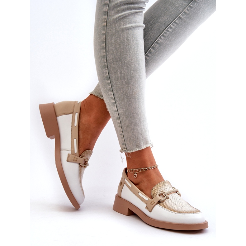 Maciejka läder loafers 06493-11 White and Beige vit 6