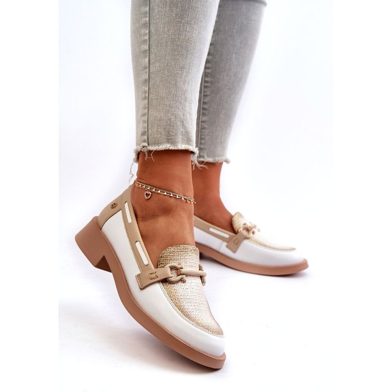 Maciejka läder loafers 06493-11 White and Beige vit 2