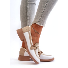 Maciejka läder loafers 06493-11 White and Beige vit 5