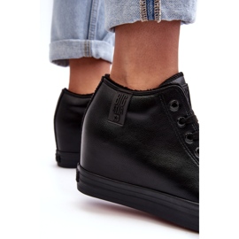 Kvinnors sneakers på en kil Eco-Leather Big Star MM274001 svart 3