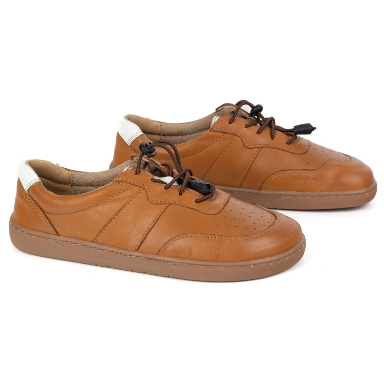 Olivier Barfota kvinnors skor minimalistisk läder bred brun aria 2