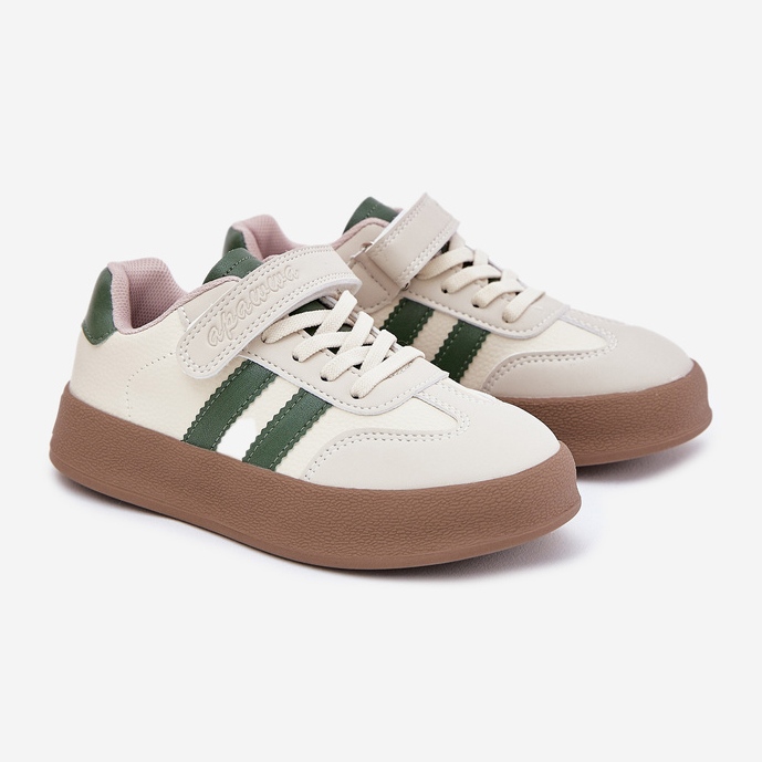 Boto Barnens sneakers på Beige-Green-plattformen Sopiaella 1