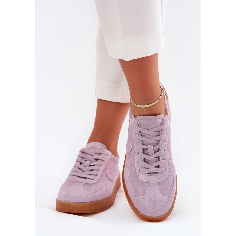 Kvinnors mocka sneakers Big Star RR274850 Hi-Polish Violet System purpur 2