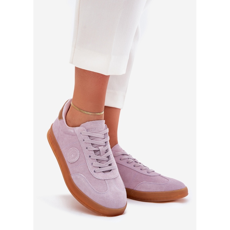 Kvinnors mocka sneakers Big Star RR274850 Hi-Polish Violet System purpur 1