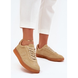 Kvinnors mocka sneakers Big Star RR274849 Hi-Polish Beige System 2