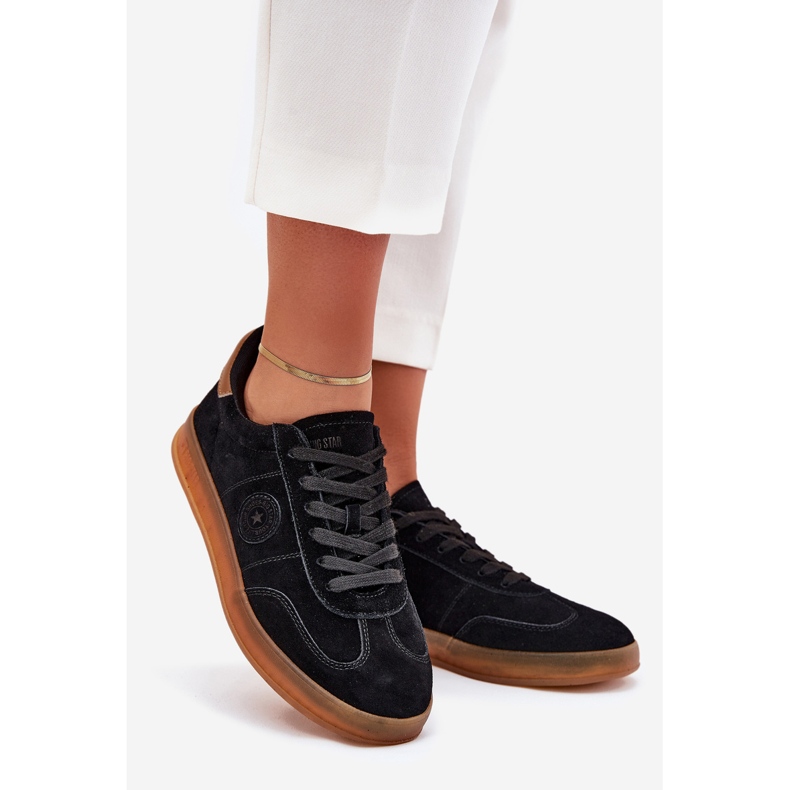 Kvinnors mocka sneakers Big Star RR274851 Hi-Polish System Black svart 1