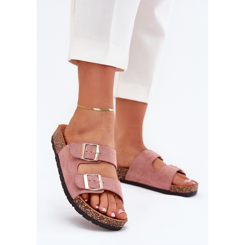 Boto Kvinnors kortina ljusrosa sula tofflor 2