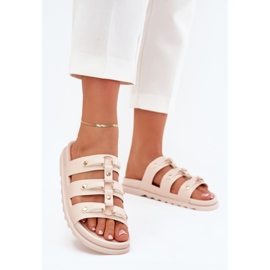 Boto Kvinnors flip flops med ränder lätt beige pasiriela 2