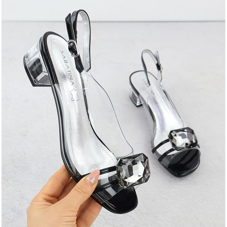 Black Sabatina 33506-7 transparenta sandaler svart 1