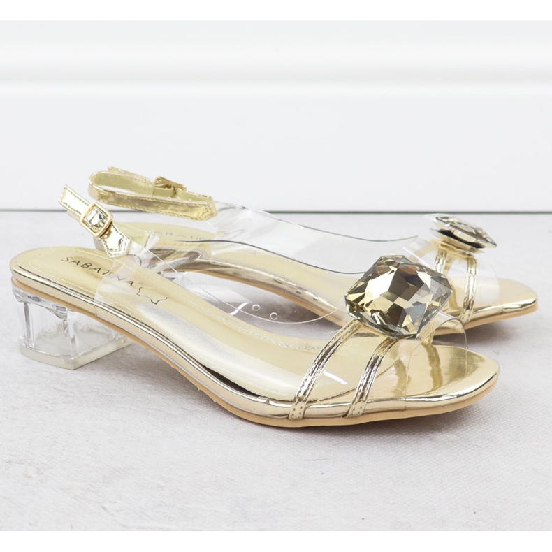 Golden Sabatina 33506-7 transparenta sandaler gyllene 2
