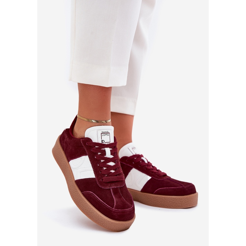 Women's Suede Sneakers Big Star av Daniel Lopez SS2D4023 Bourgogne röd 1