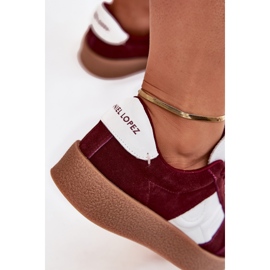 Women's Suede Sneakers Big Star av Daniel Lopez SS2D4023 Bourgogne röd 2