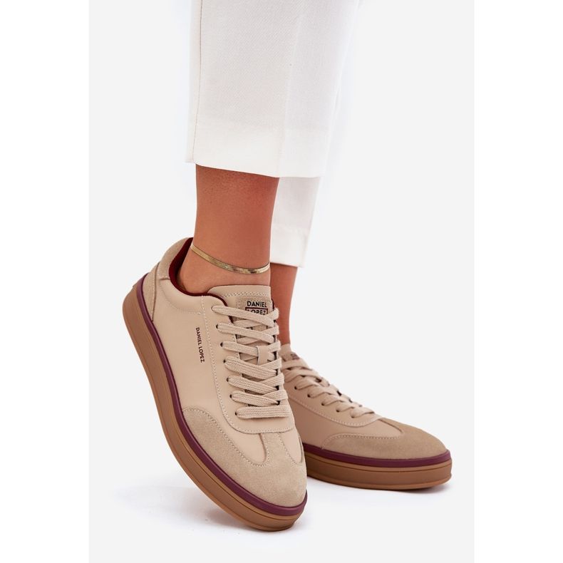 Women's Leather Sneakers Big Star av Daniel Lopez SS2D4007 Beige 1