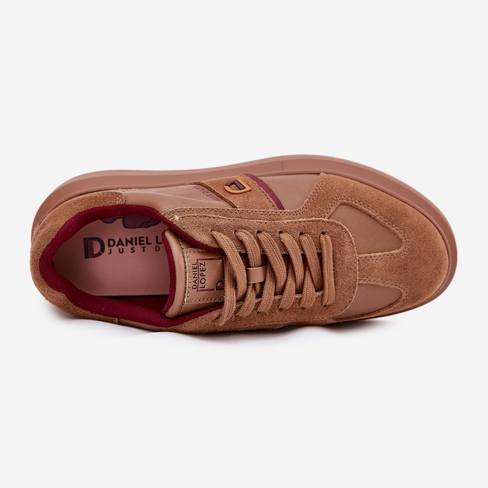 Kvinnors lädersneakers på Big Star -plattformen av Daniel Lopez SS2D4005 Brown brun 2