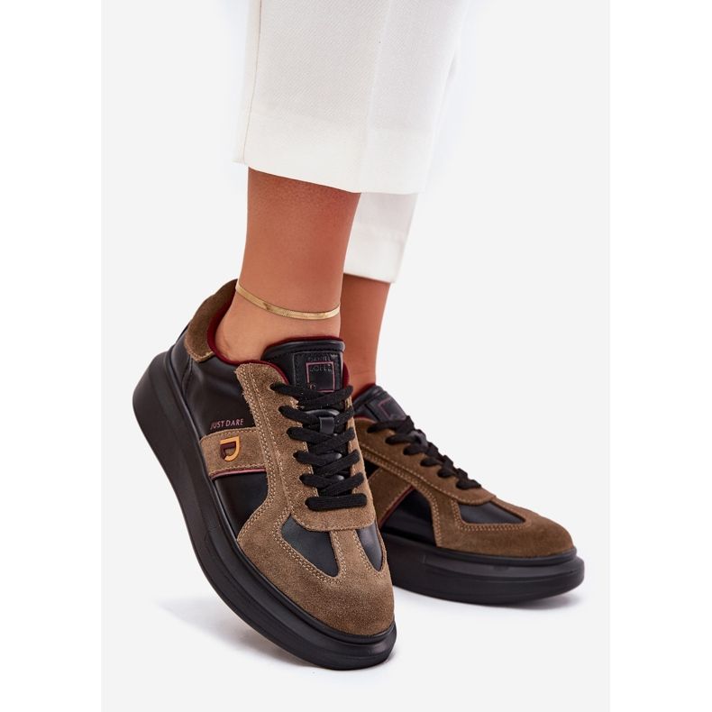 Kvinnors lädersneakers på Big Star -plattformen av Daniel Lopez SS2D4001 Black svart 1