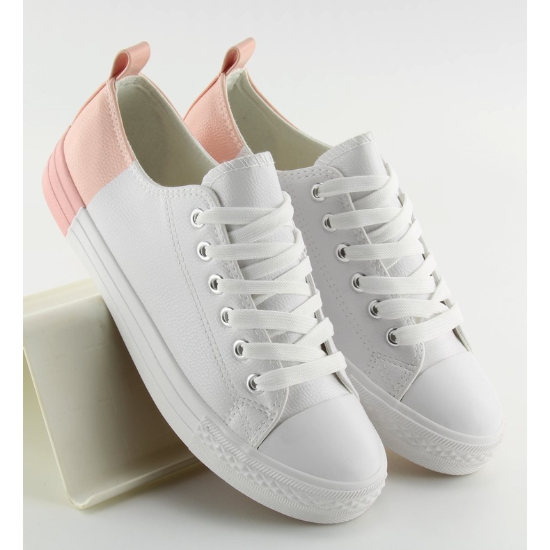 Tvåfärgade vita sneakers BK378 Vit / Bare Rosa 1