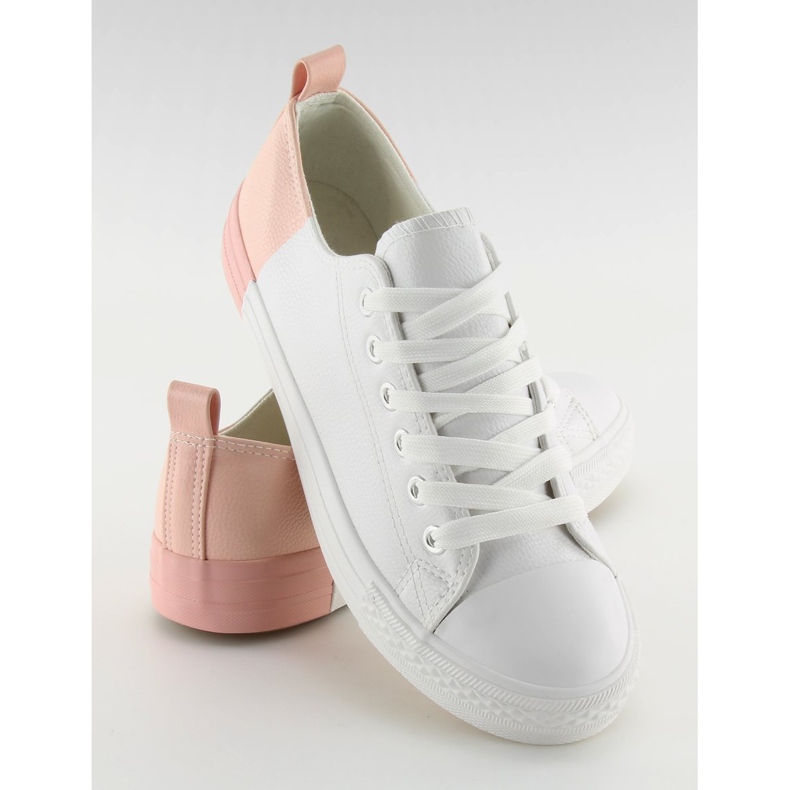 Tvåfärgade vita sneakers BK378 Vit / Bare Rosa 2
