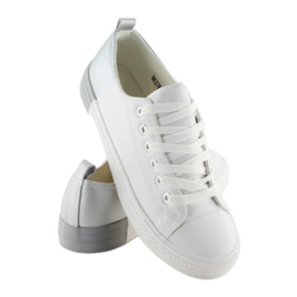 Tvåfärgade vita sneakers BK378 Vit / Silver 1