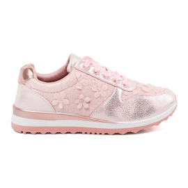 Shelvt Rosa sneakers med ett blommotiv 2