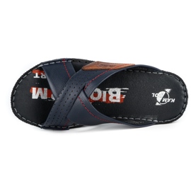 Kampol Skinntofflor herr 216KAM marinblå 6