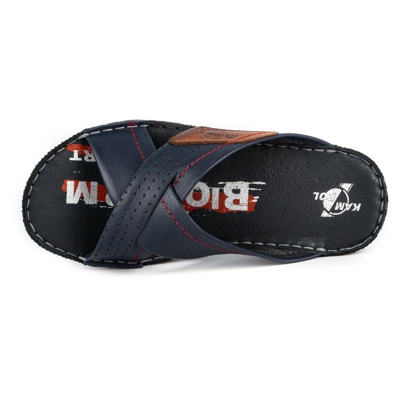 Kampol Skinntofflor herr 216KAM marinblå 6