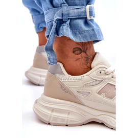 Kvinnors sportskor med beige mesh 1